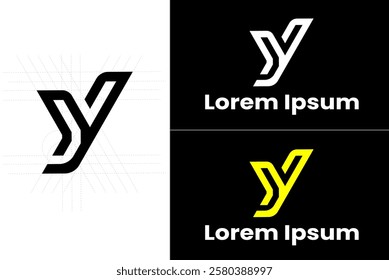 Y Logo - Minimalist Geometric Logo: A Monochrome, High-Contrast, and Versatile Design