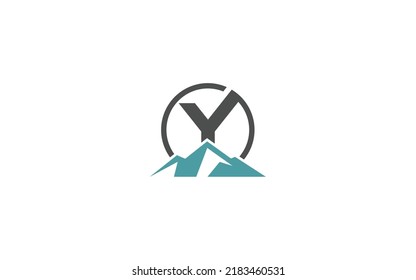 Y logo mountain for identity. letter template vector illustration for your brand.