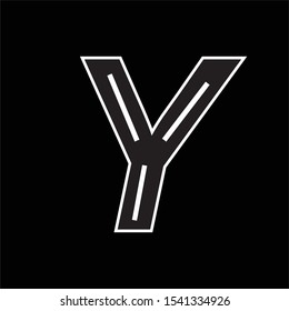 y logo on black background
