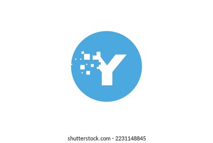 Y logo PIXEL for branding company. DIGITAL template vector illustration for your photo profile.