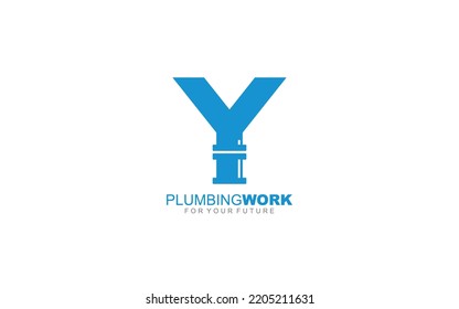 Y logo plumbing for identity. letter template vector illustration for your brand.