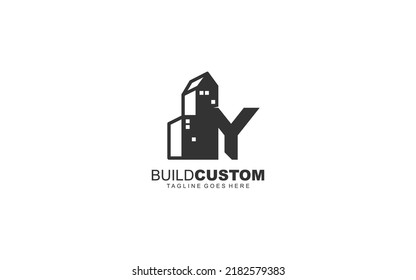 Y logo real estate for branding company. construction template vector illustration for your brand.