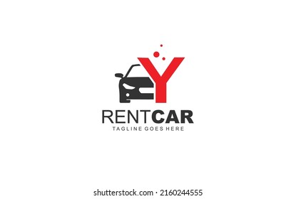 Y logo rental for branding company. transportation template vector illustration for your brand.