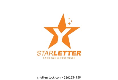 Y logo star for branding company. letter template vector illustration for your brand.