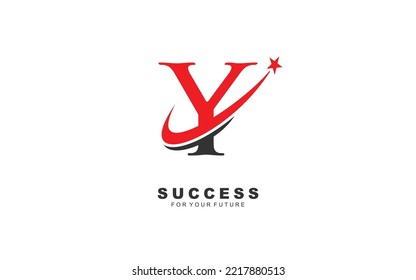 Y logo star for branding company. letter template vector illustration for your brand.