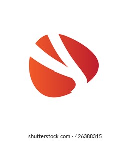Y Logo.. Vector Graphic Business Branding Letter Element Illustration. Orange Negative Space Design. White Background