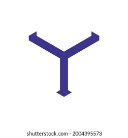 Y logo vector illustration. Letter Y hexagonal logo isolated on White Background