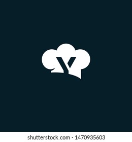 Y Logotype Chef Restaurant Template Simple Minimalist Logo Vector