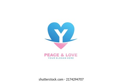 Y LOVE logo design inspiration. Vector letter template design for brand.