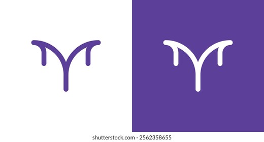 Y and M combination abstract line art logo, Y and T combination logo