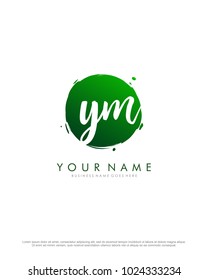Y & M initial splash logo template vector