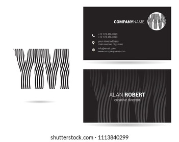 Y & M Joint waves letter design with business card template