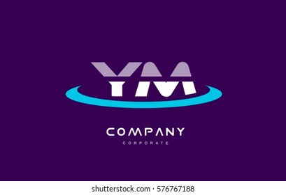y m ym cyan magenta blue letter combination alphabet vector company logo icon sign design template 