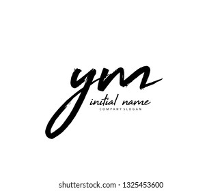 Y M YM Initial brush logo template vector