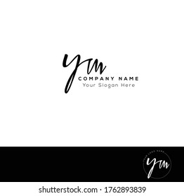 Y M YM Initial letter handwriting and signature logo.