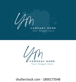 Y M YM Initial letter handwriting and signature logo. Beauty vector initial logo .Fashion, boutique, floral and botanical