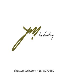 Y m Ym initial logo handwriting template vector