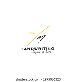 y m Ym initial logo handwriting template vector