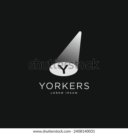 Y monogram in spotlight minimal logo design. Vector illustration