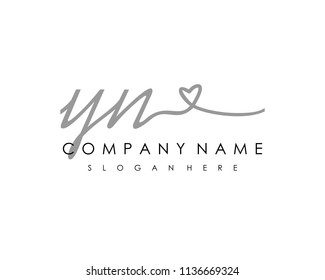 Y N Initial handwriting logo vector