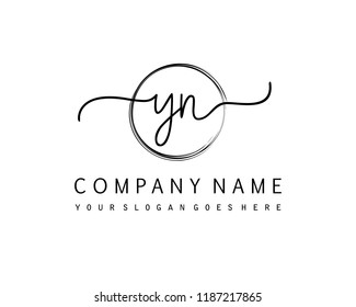 Y N Initial handwriting logo vector