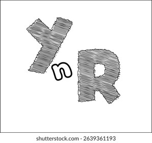 Y n R, YR, RY logo design for business. Initial letter modern design for company business brand, simple minimal typography. Logo for invitation wedding and party