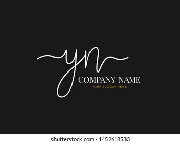 Y N YN Beauty vector initial logo, handwriting logo of initial signature, wedding, fashion, jewerly, boutique, floral and botanical with creative template for any company or business.