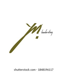 Y n Yn initial logo handwriting template vector
