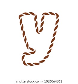 Y Navy Rope Letter Logo Icon Design