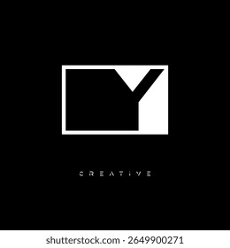 Y Negative Space Monogram – Minimalist Black and White Letter mark Logo for Creative Branding, Fashion Identity and Modern Design Concepts
