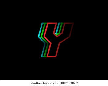 Y number font fast, speed motion logo. Sport style futuristic oblique design for   delivery posters, industrial, racing identify and more