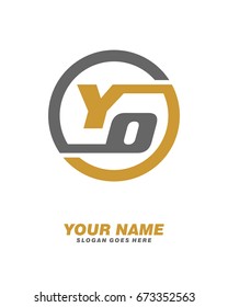 Y O initial circle logo template vector
