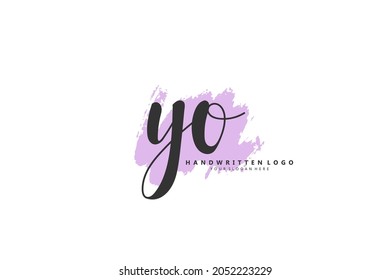 Y O YO Initial handwriting or handwritten logo for identity. Logo with signature and hand drawn style.