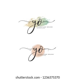 Y O YO Initial letter handwriting and  signature logo.