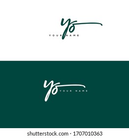 Y O YO Initial letter handwriting and signature logo.	