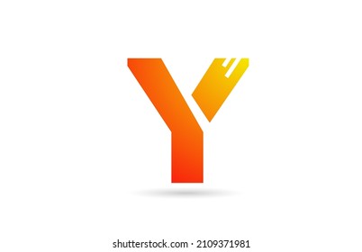 Y orange gradient alphabet letter logo icon design. Creative template for business