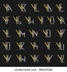 Y and other alphabet letters monogram logo