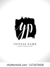 Y P Initial brush and handwriting logo template vector