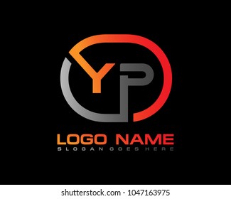 Y P Initial circle logo template vector