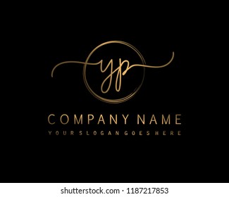 Y P Initial handwriting logo vector