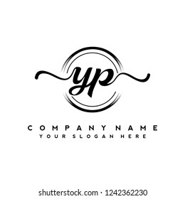 Y P Initial handwriting logo vector
