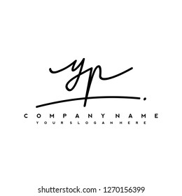 Y P Initial handwriting logo vector