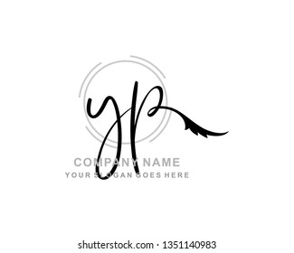 Y P Initial Handwriting Logo Template