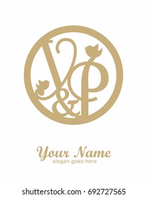 Y P initial wedding decorative logo template
