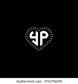 Y P letter logo vector design on black color background. yp monogram