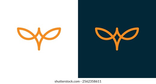 Y and P line art abstract logo, Y and A line art logo 
