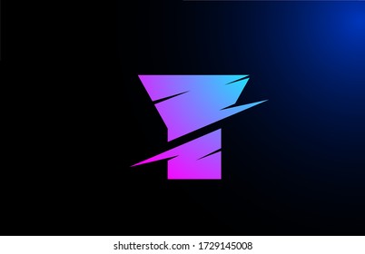 Y pink blue alphabet letter logo icon for business and company with sliced design