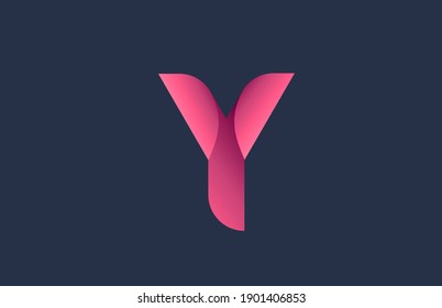 Y pink blue alphabet letter logo for branding and business. Gradient design for creative use in icon lettering