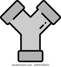 Y-Rohrverbindungssymbol, Sanitär-Systemelement