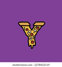 y from pizza vector fast food alphabet and number